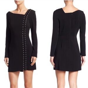 NWT A.L.C. Luca Grommet Black Lace Up Asymmetrical Dress, Size 4